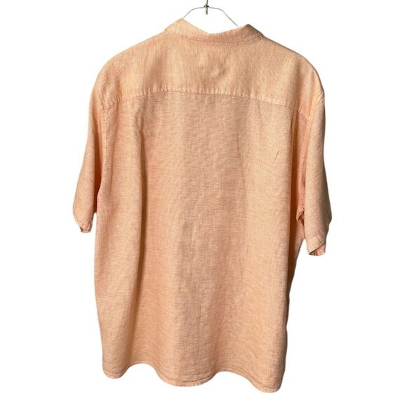 Weatherproof Vintage Men’s Linen Cotton Camp Shirt – Size XXL – Orange - Picture 3 of 5